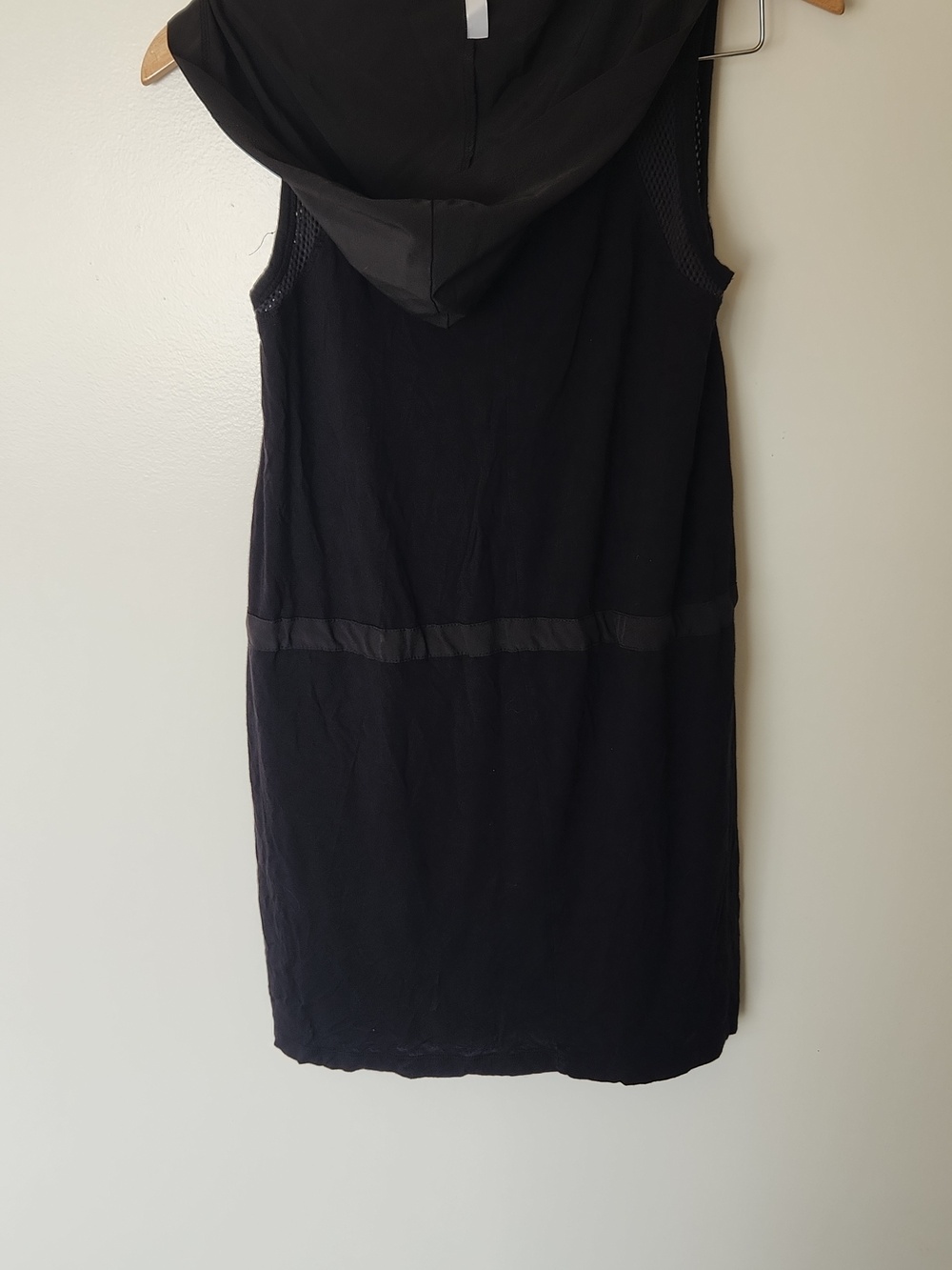 Fabletics Alana Mini Dress Black Hooded Drawstring Waist Small - Picture 8 of 8